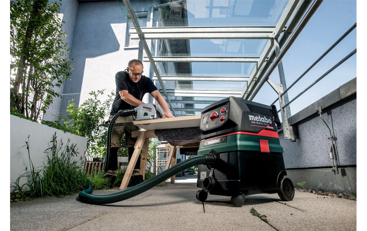 Metabo Absauganlage ASR 36-18 BL 25 M SC – 25 l, Akkubetrieb, Schlauch 4 m, 72 dB(A)