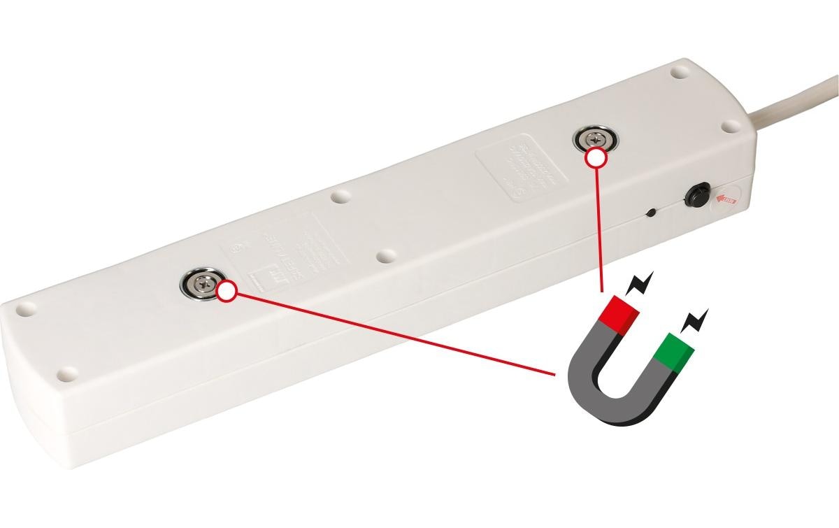 Max Hauri AG Max Hauri SAFETY-LINE Steckdosenleiste, 5×T13, 1×USB‑A + 1×USB‑C, mit Schalter, 2 m, Eingang T12 – Schwarz