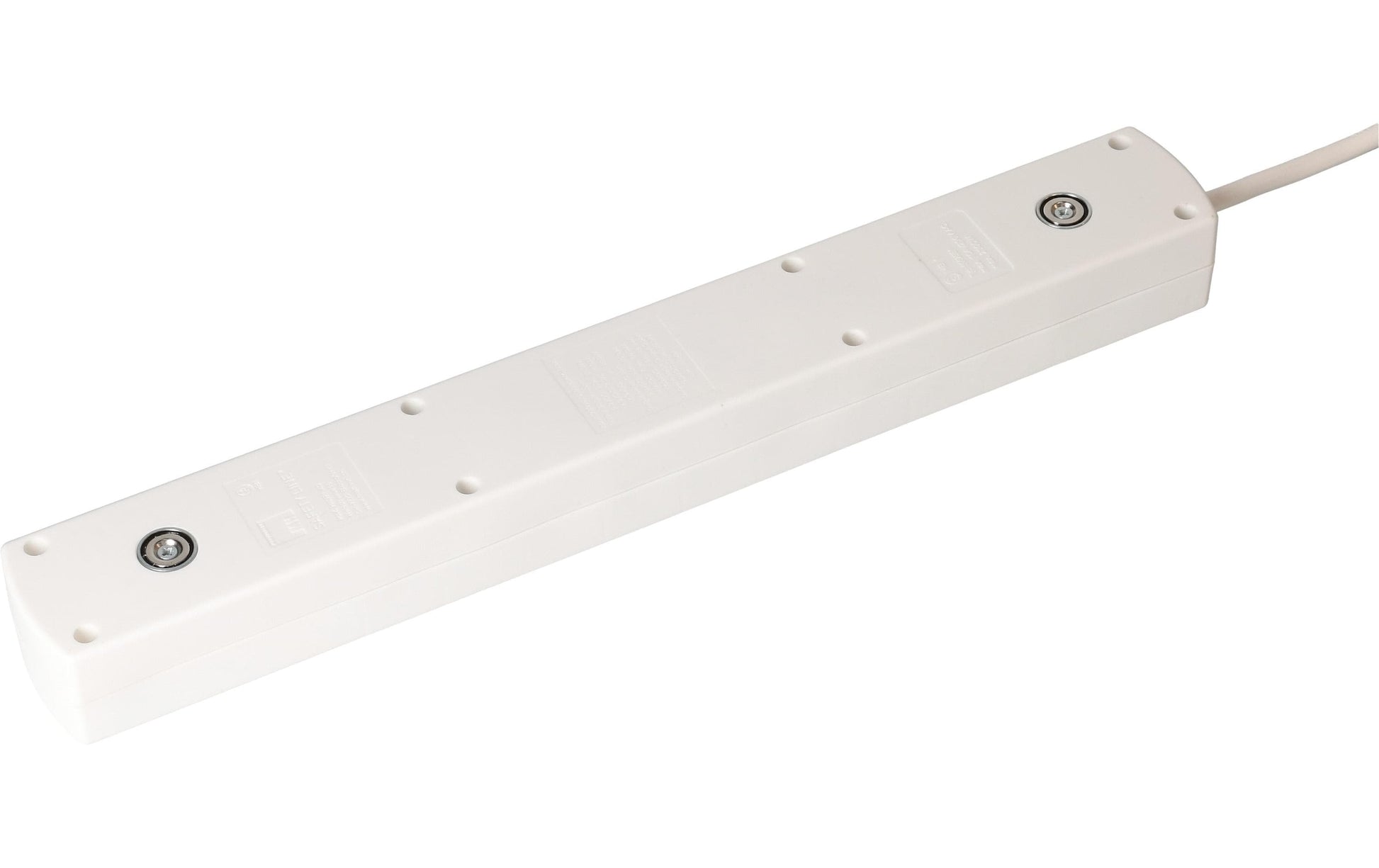 Max Hauri AG Max Hauri SAFETY-LINE Steckdosenleiste, 5×T13, 1×USB‑A + 1×USB‑C, mit Schalter, 2 m, Überstromschutz – Weiss