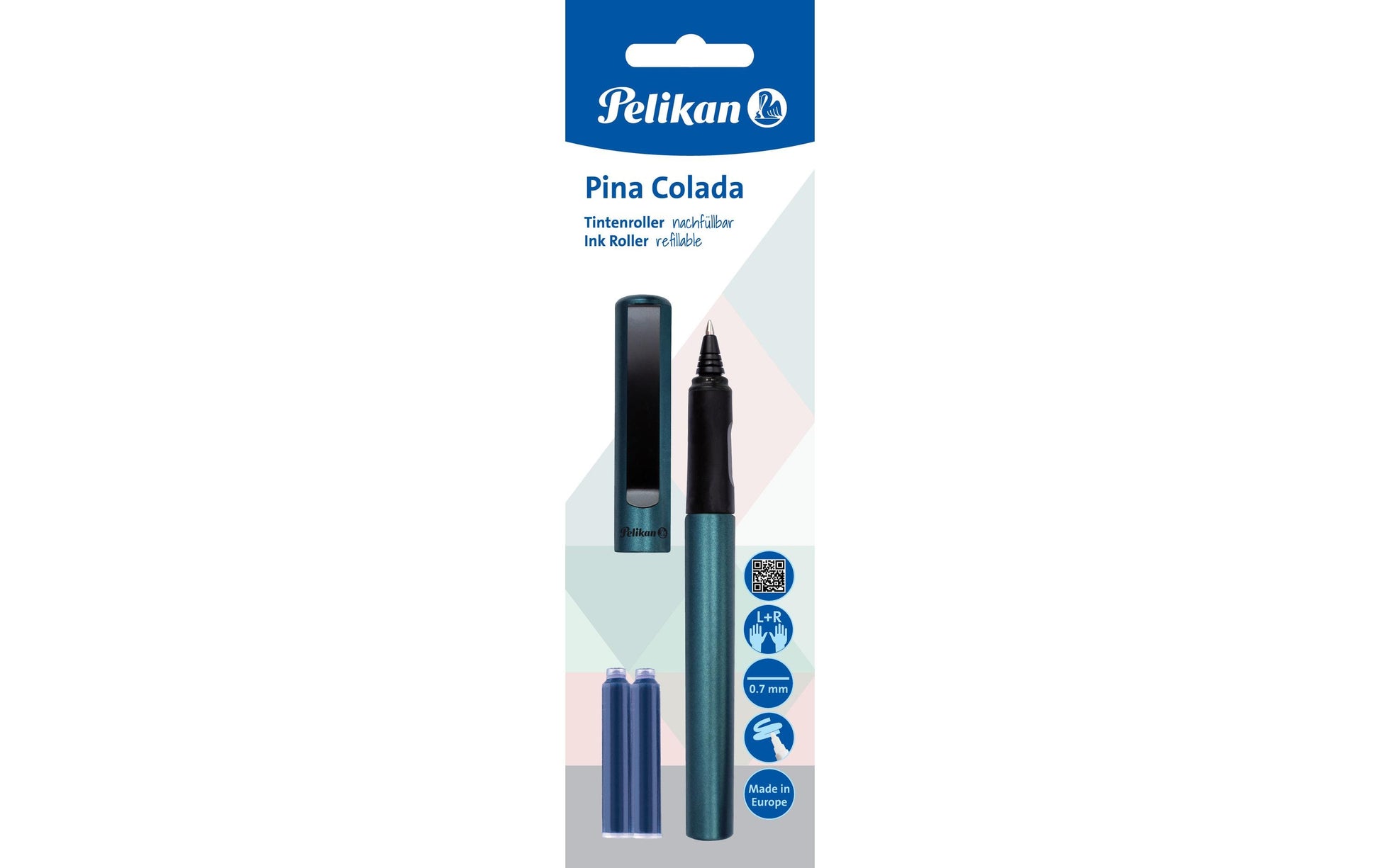 Pelikan Pina Colada Classic – Tintenroller, 0,7 mm, Blau, Kunststoff, Petrol