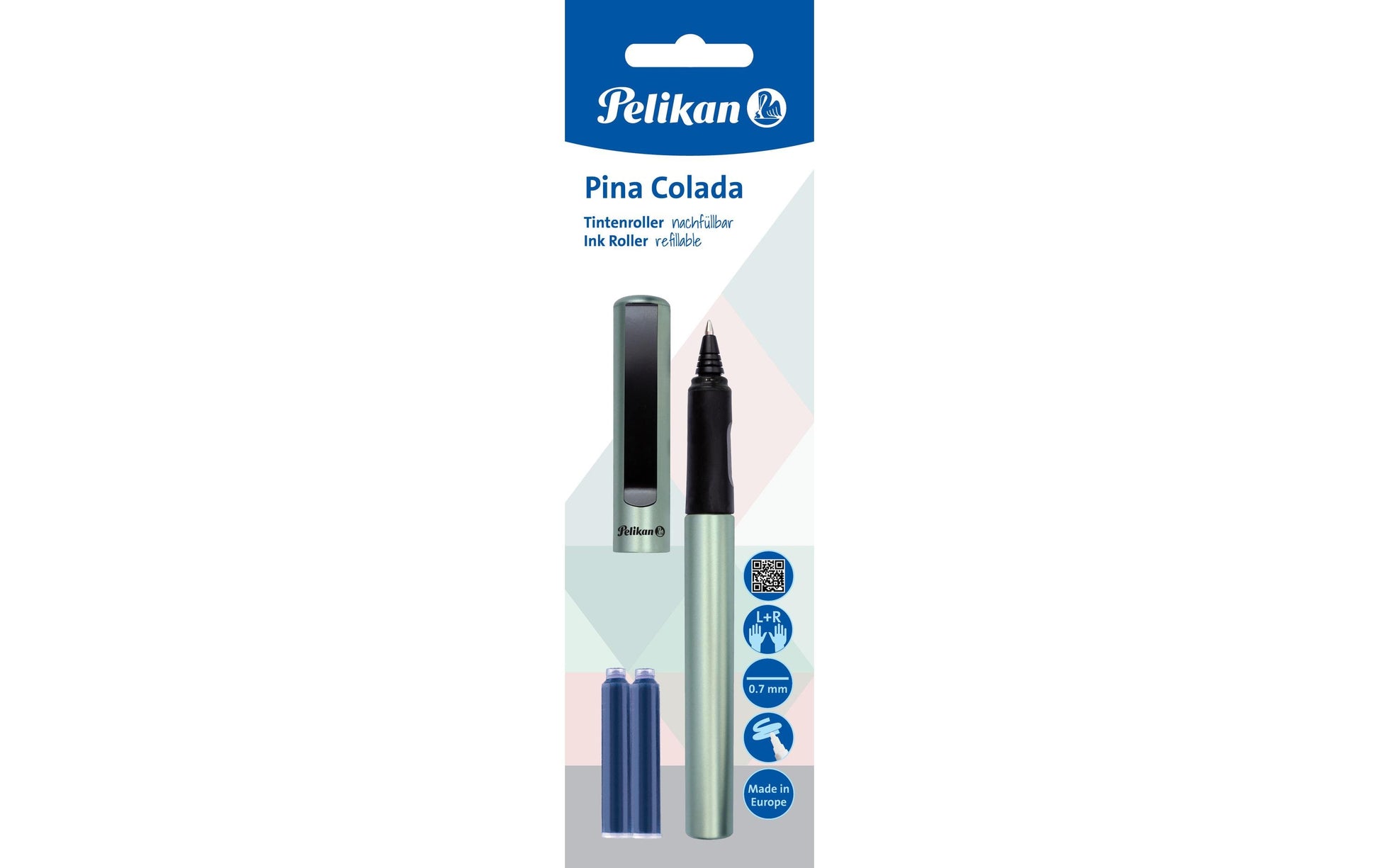 Pelikan Pina Colada Classic – Tintenroller, 0,7 mm, Königsblau, Kunststoff, Grün