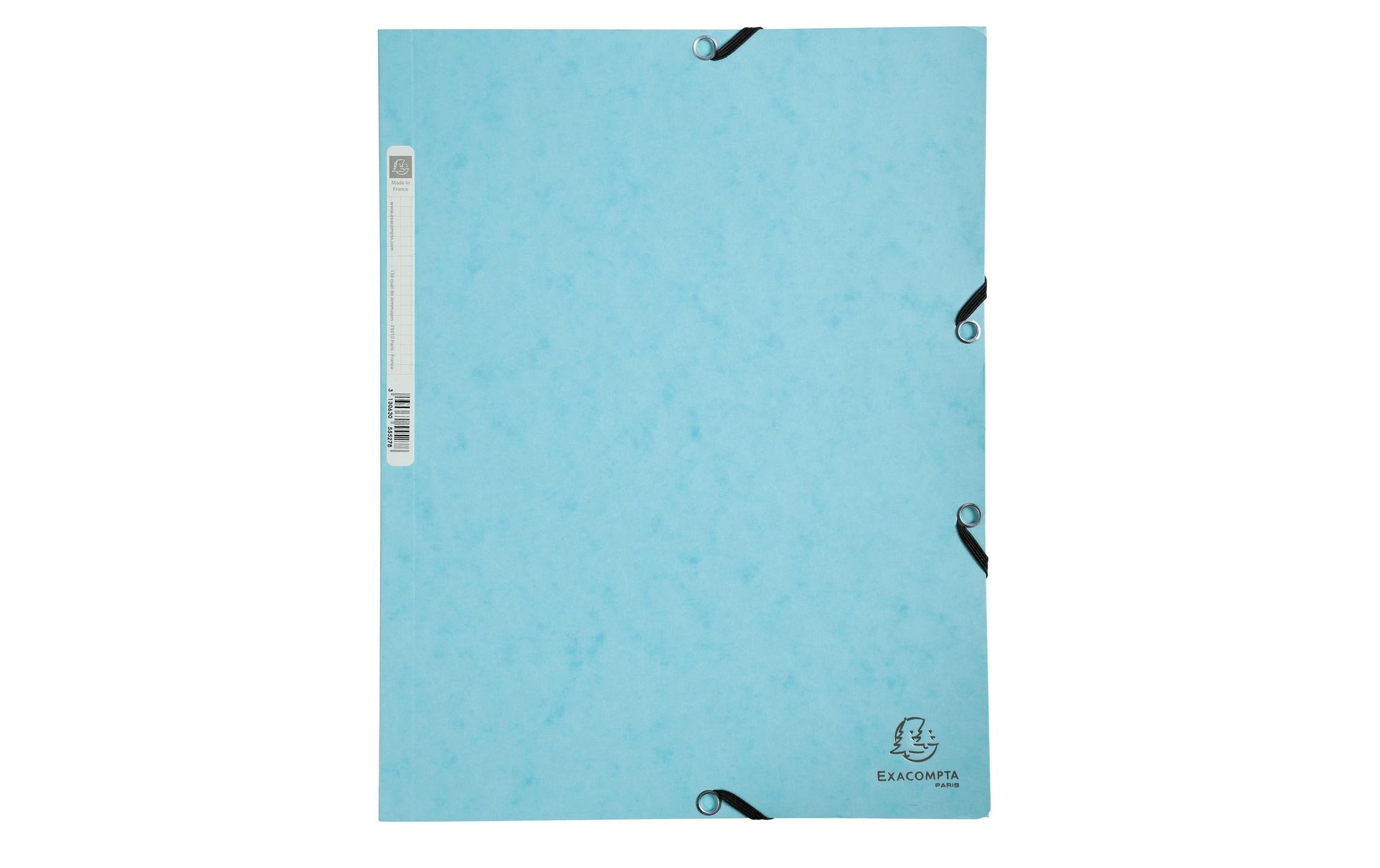 Exacompta Aquarel Gummibandmappe A4 – Karton, Blau, bis 250 Blatt