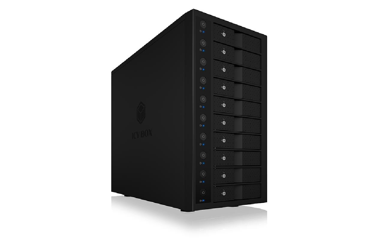ICY BOX IB-3810-C31 – 10-Bay HDD-Gehäuse – USB 3.2 Gen 2 (10 Gbit/s), Hot-Swap, für 3,5" HDD, SATA III