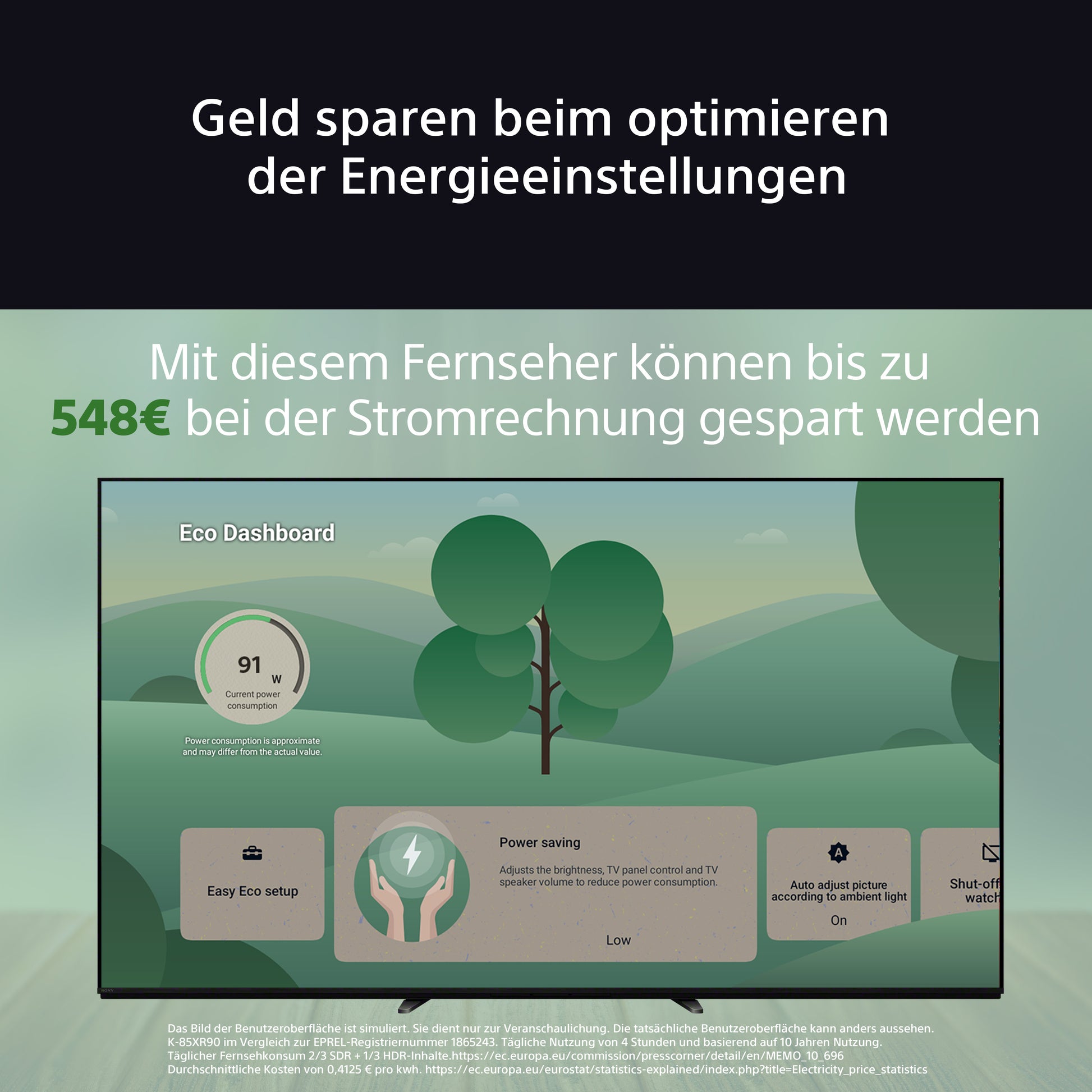 Sony FWD-85XR90 – 85" (2,16 m), Schwarz