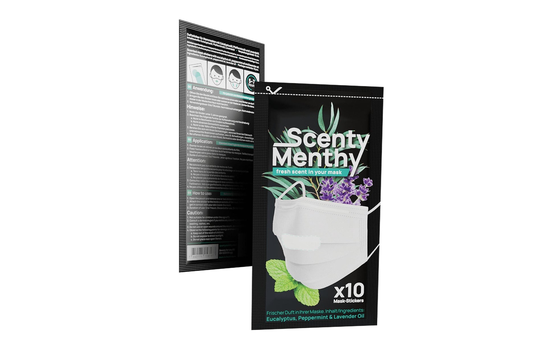 Scenty menthy Aromasticker – weiss – 10 Stk. – für Hygienemaske
