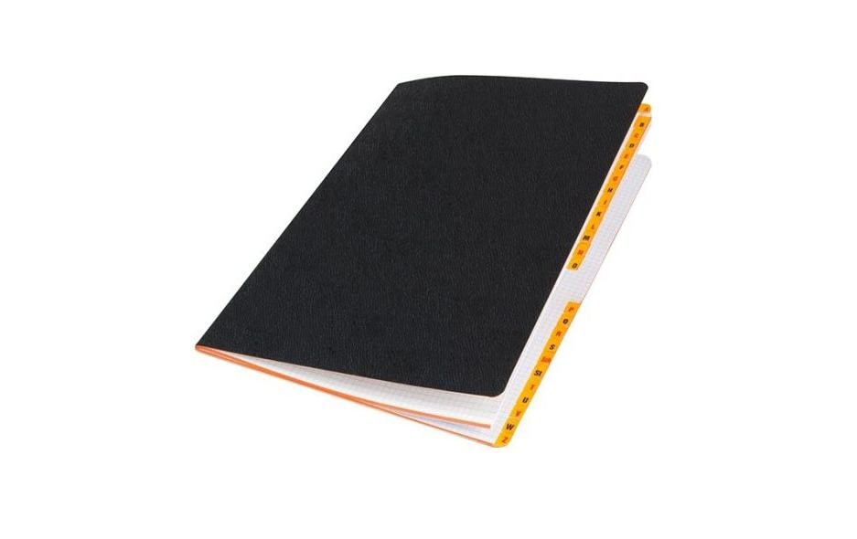 Neutral Wachstuchheft – A5 – 48 Blatt – 80 g/m² – Drahtheftung, Wachstuchbezug, abgerundete Ecken, schwarz
