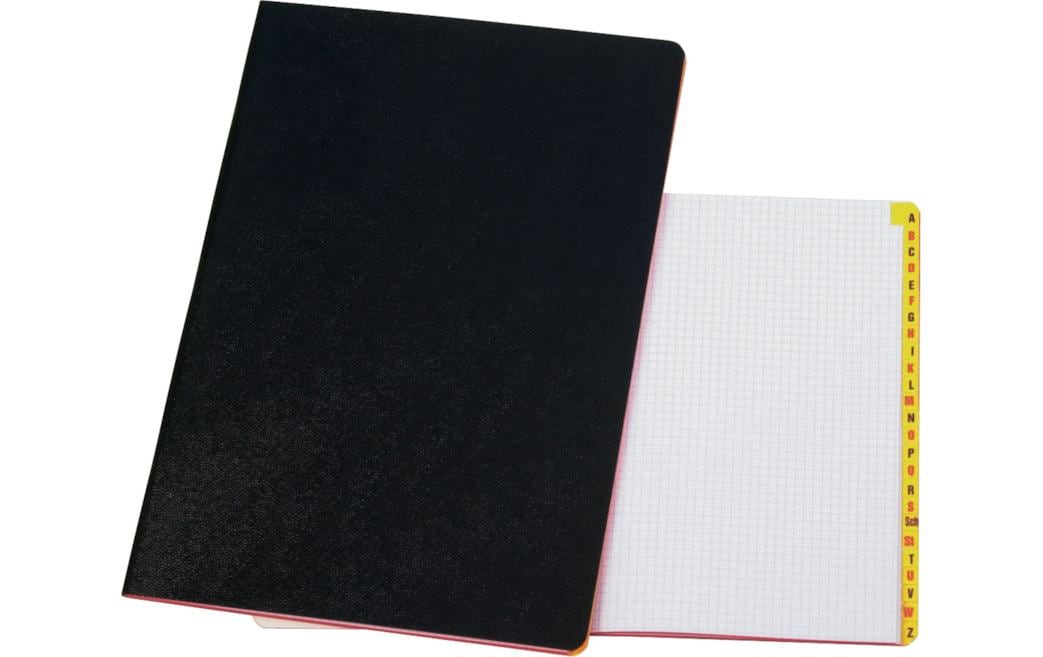 Neutral Wachstuchheft, A6, kariert, Wechselcover, Softcover, 48 Seiten – schwarz