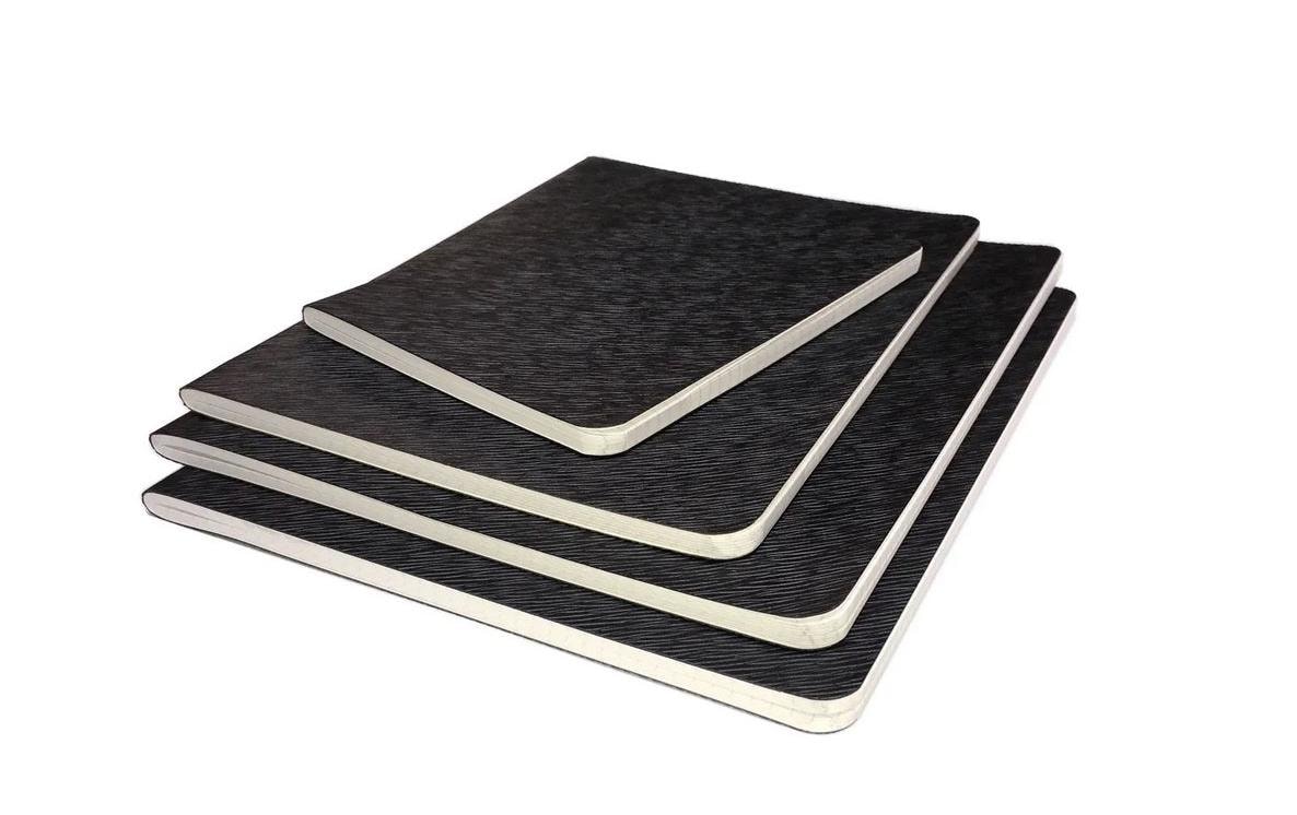 Neutral Wachstuchheft, A7, kariert, 4 mm, Wechselcover, Softcover, 48 Seiten – schwarz