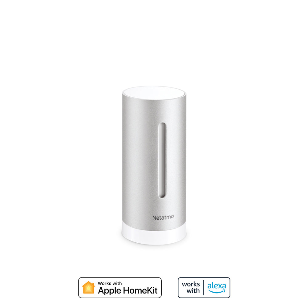 Netatmo NIM01 – Raumsensor, Funk, Temperatur, CO2 & Luftfeuchtigkeit – Silber, für Netatmo Wetterstation