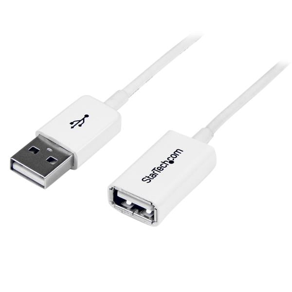 StarTech.com USB-A Verlängerungskabel (Stecker auf Buchse) – USB 2.0 (480 Mbit/s) – 1 m – PVC-Mantel – Weiss