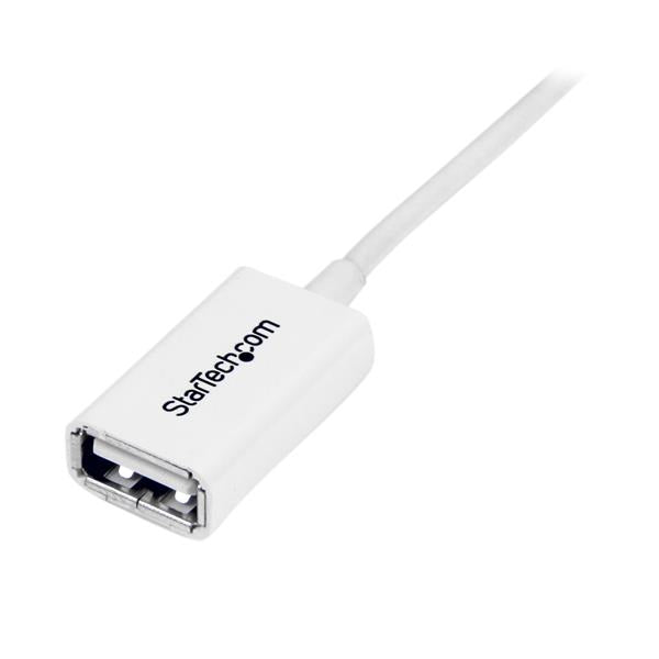 StarTech.com USB-A Verlängerungskabel (Stecker auf Buchse) – USB 2.0 (480 Mbit/s) – 1 m – PVC-Mantel – Weiss