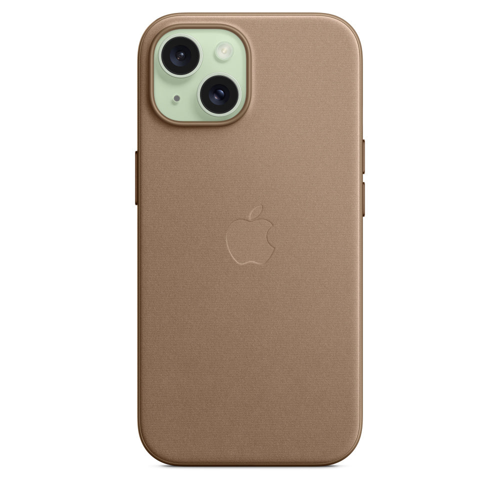 Apple Backcover FineWoven – für Apple iPhone 15 – Taupe – Feintwill – MagSafe-kompatibel