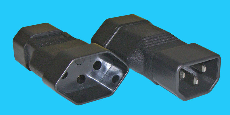 OEM Umwandlungsstecker IEC320 (C14) zu T13 – für USV-Anlagen, Schwarz
