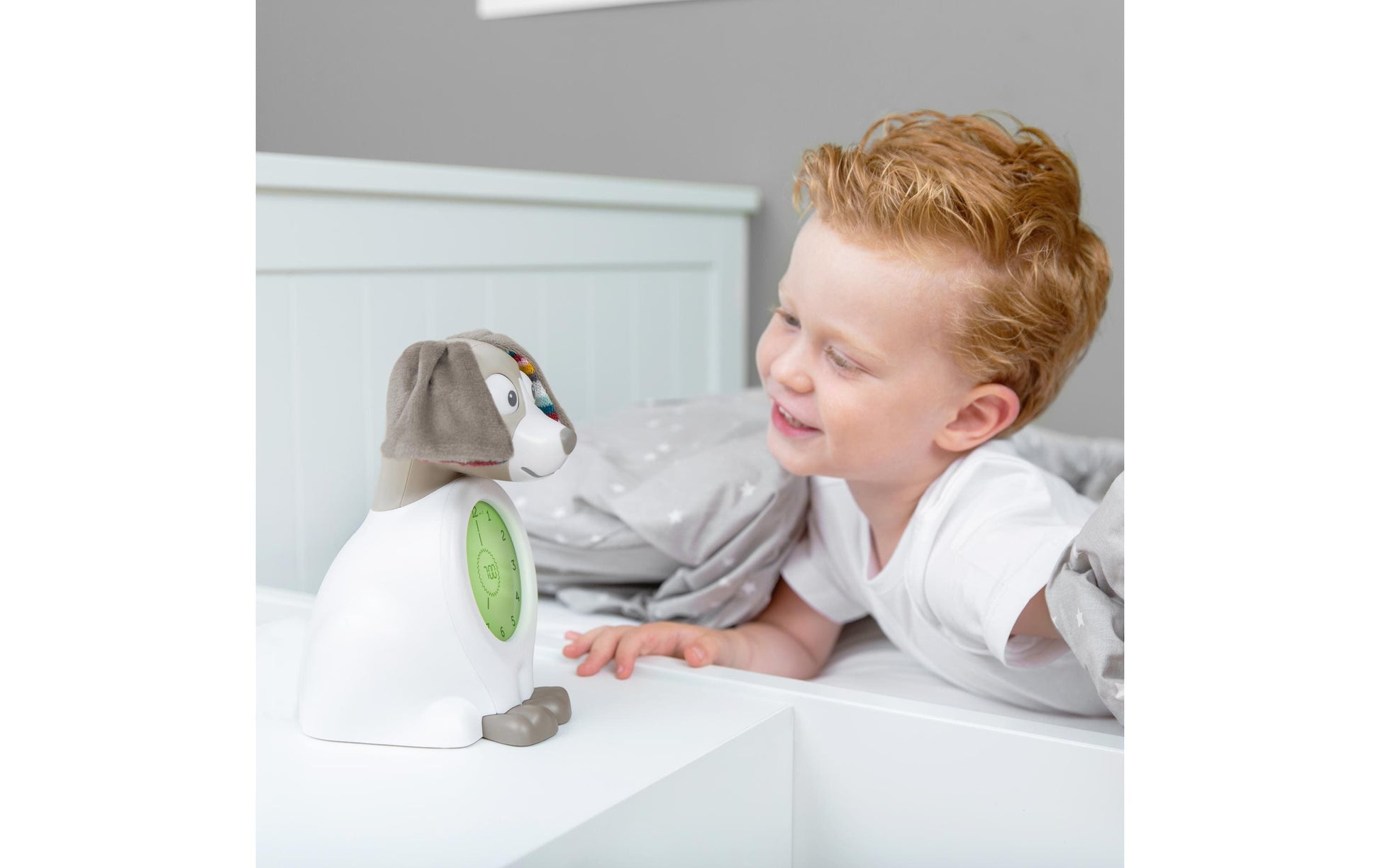 ZAZU Schlaftrainer – Kinder, Nachtlicht, USB, 14 × 20 × 12 cm, weiss/taupe