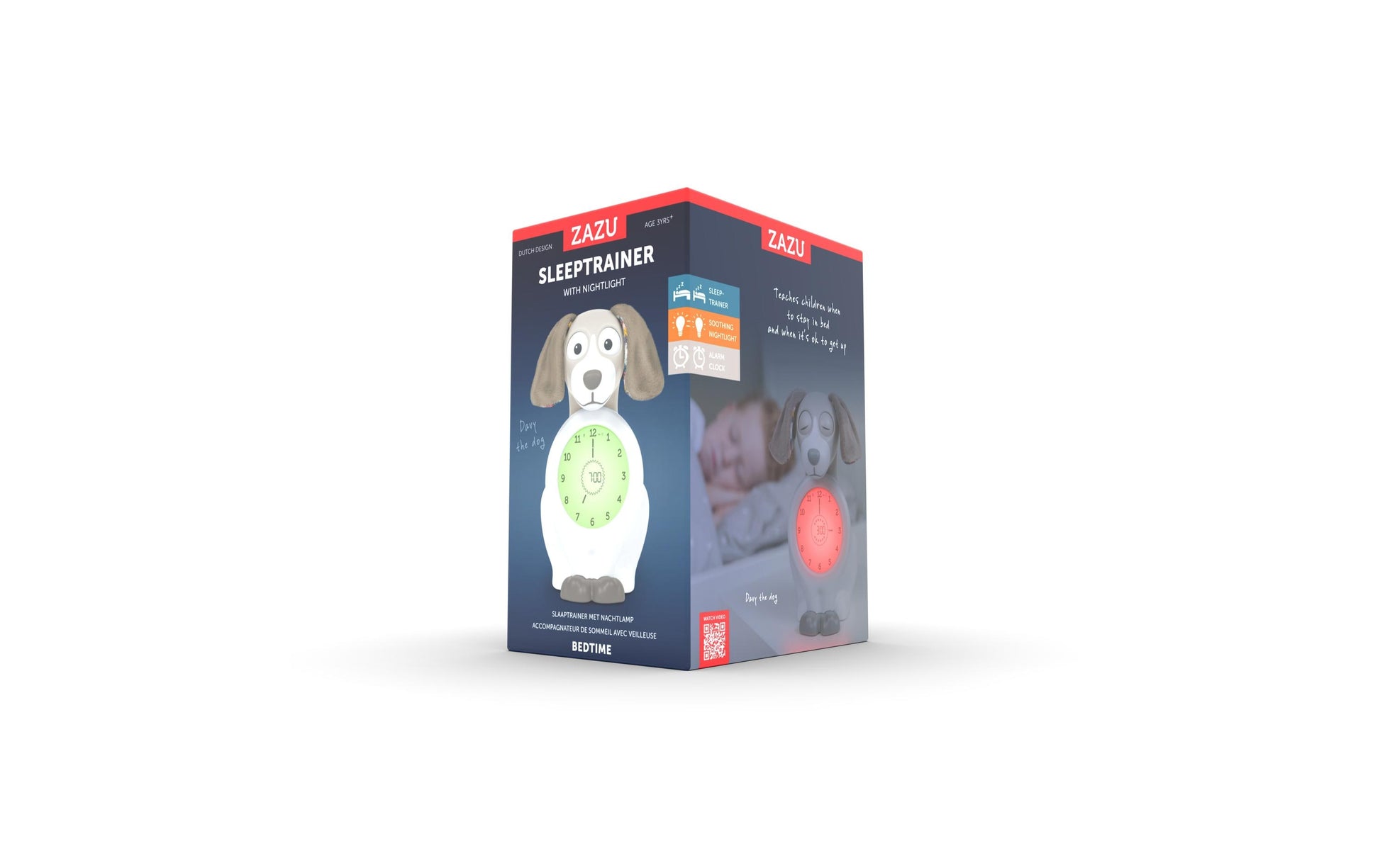 ZAZU Schlaftrainer – Kinder, Nachtlicht, USB, 14 × 20 × 12 cm, weiss/taupe