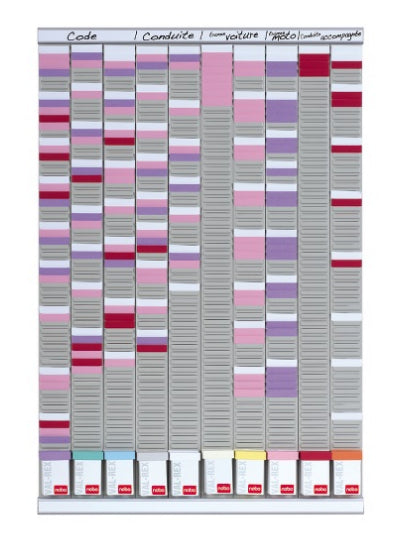 Nobo T-Karte-Projektplaner – 64,5 × 96 cm, 10 Kartenträger, je 54 Schlitze