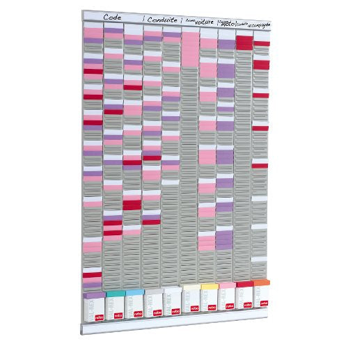Nobo T-Karte-Projektplaner – 64,5 × 96 cm, 10 Kartenträger, je 54 Schlitze