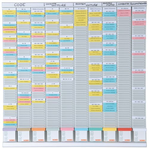 Nobo T-Karte-Projektplaner – 64,5 × 96 cm, 10 Kartenträger, je 54 Schlitze