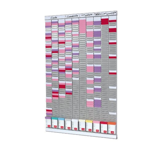 Nobo T-Karte-Projektplaner – 64,5 × 96 cm, 10 Kartenträger, je 54 Schlitze