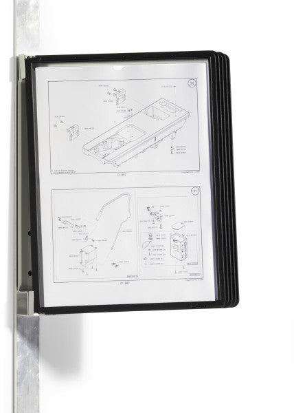 Durable Sichttafelsystem Vario Magnetic Wall – 280 × 340 mm, transparent, für A4, 5er-Pack