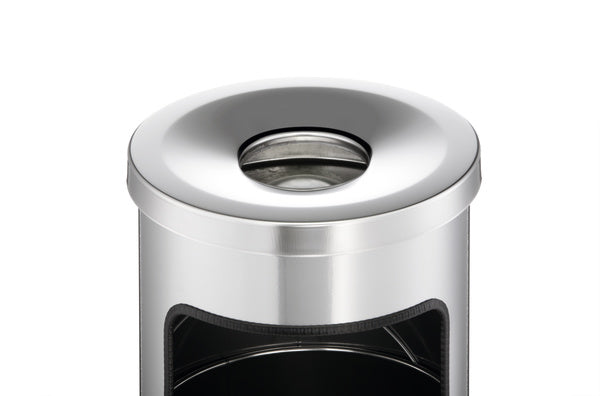 Durable Standascher – 2 + 17 l – Metall, silber metallic – Löschkopf, selbstlöschend – Ø 250 × H 630 mm