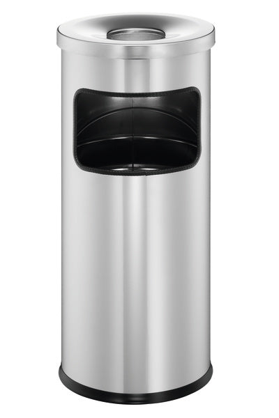 Durable Standascher – 2 + 17 l – Metall, silber metallic – Löschkopf, selbstlöschend – Ø 250 × H 630 mm