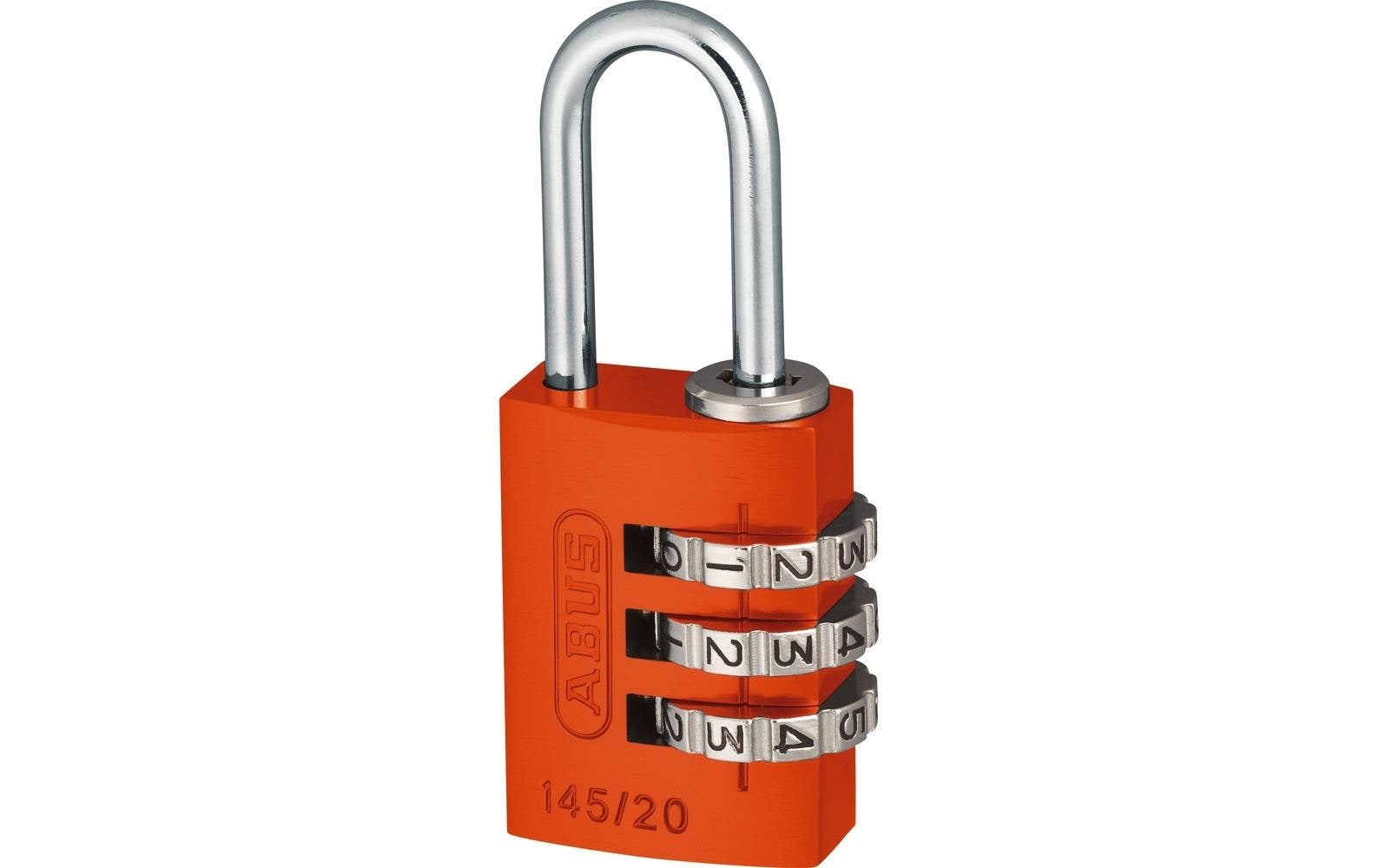 ABUS 145/20 oran.Lock-Tag Kombinationsschloss – Aluminium, Aussen, Orange
