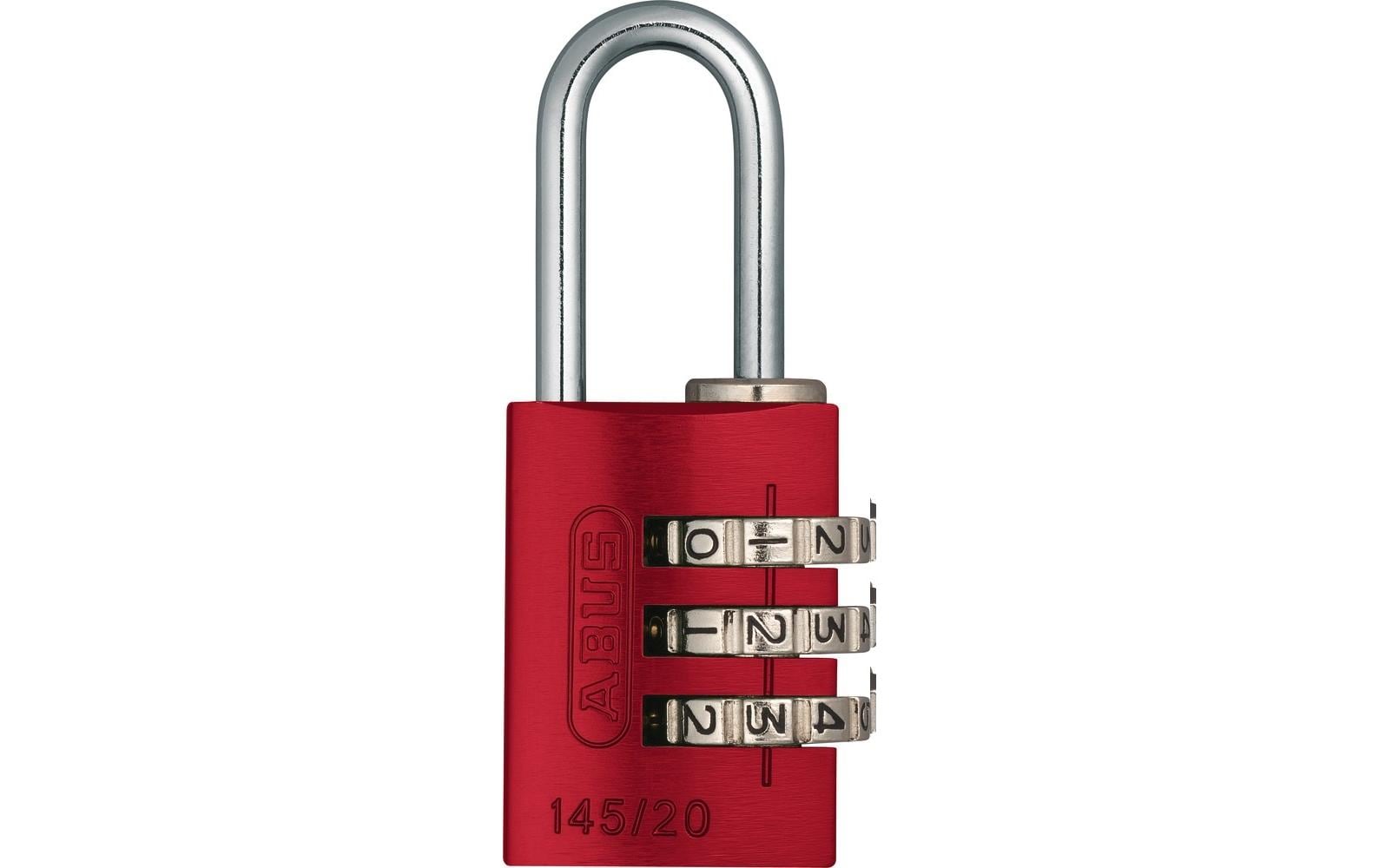 ABUS 145/20 Mechanisches Vorhängeschloss – Aluminium, Bügel 22×9 mm, Sicherheitslevel 3, Aussen, Rot