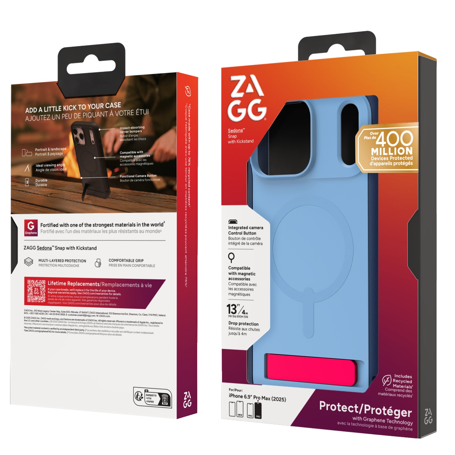 ZAGG Sedona Snap Backcover – für Apple iPhone 17 Pro Max, Blau, Zion Royal Ember, bis 4 m Sturzsicher