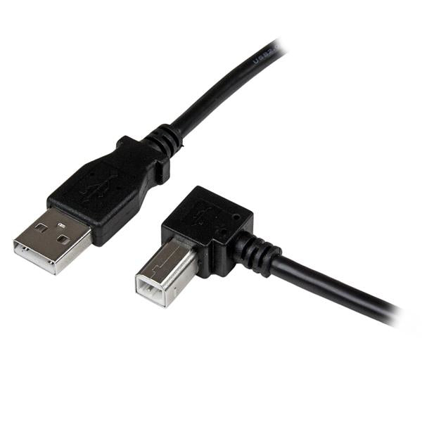 StarTech.com USB-A auf USB-B Kabel – USB 2.0 (480 Mbit/s) – 1 m – Abgewinkelt – Schwarz