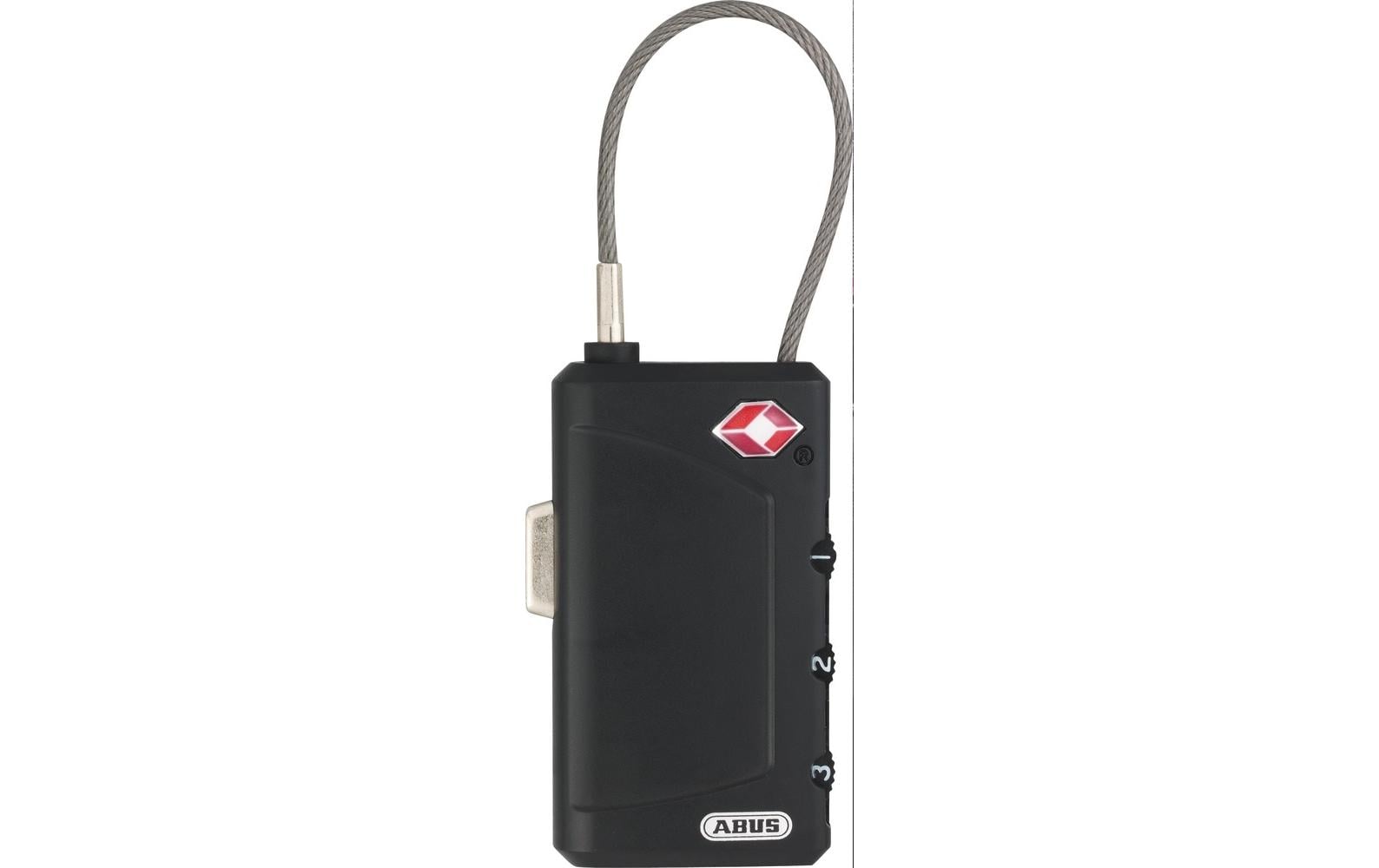 ABUS Gepäckschloss, Zahlenschloss – für Koffer – Bügelhöhe 40 mm – Schwarz, Kunststoff – 148TSA/30 B