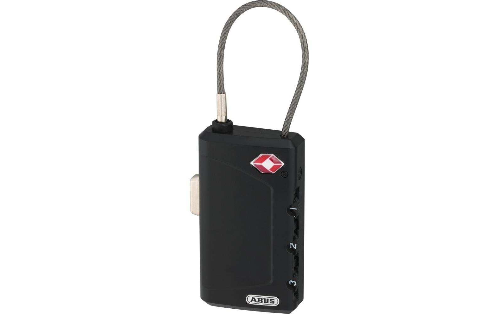 ABUS Gepäckschloss, Zahlenschloss – für Koffer – Bügelhöhe 40 mm – Schwarz, Kunststoff – 148TSA/30 B