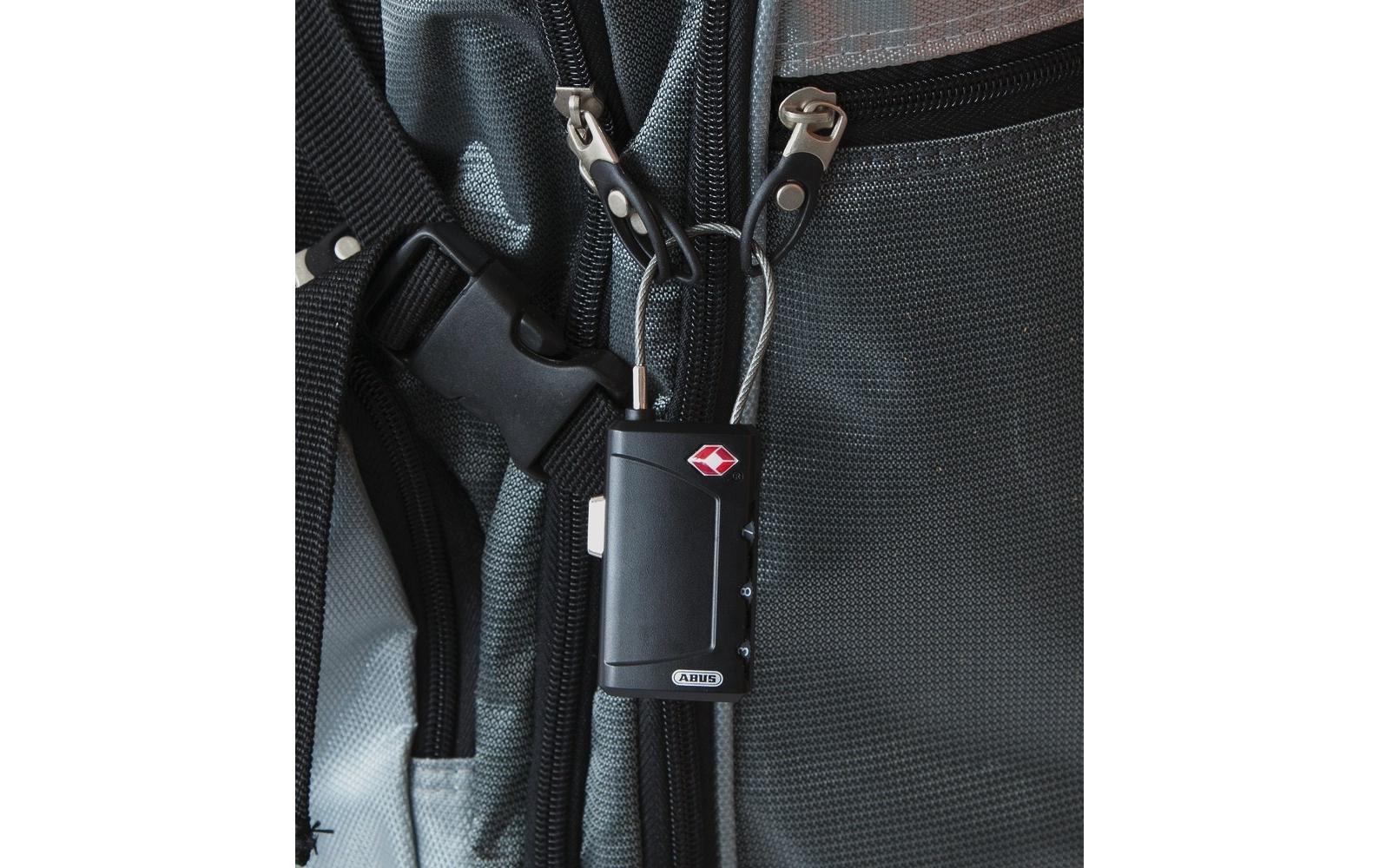 ABUS Gepäckschloss, Zahlenschloss – für Koffer – Bügelhöhe 40 mm – Schwarz, Kunststoff – 148TSA/30 B