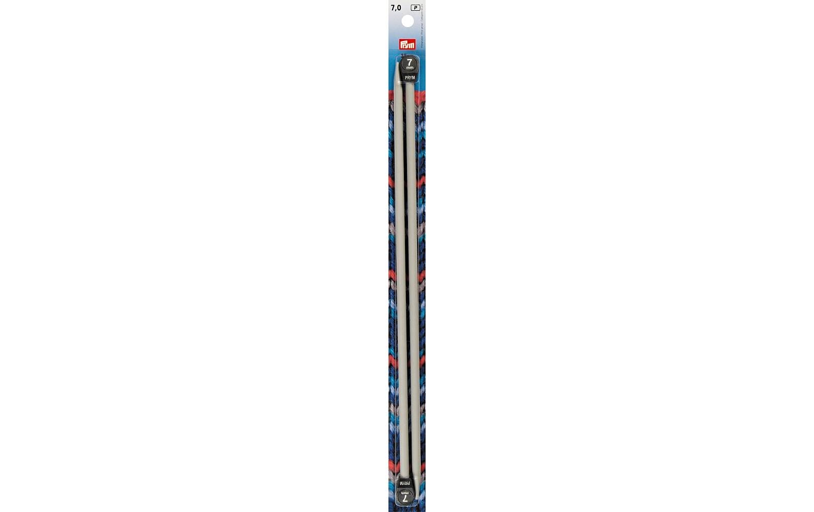 Prym Jackenstricknadel Aluminium Grau – Ndl 7 mm, 35 cm, 2 Stk.