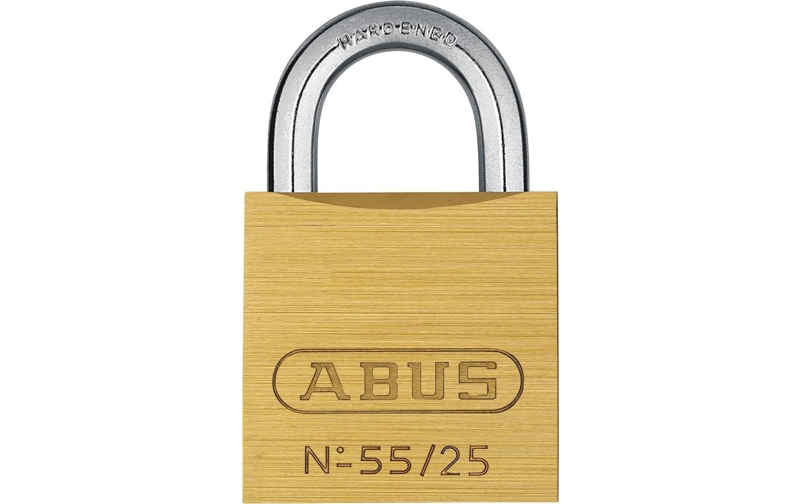 ABUS 55/25 Mechanisches Vorhängeschloss – Messing, Bügel 11×12 mm, Ø4 mm, Sicherheitslevel 2, Aussen, Gold