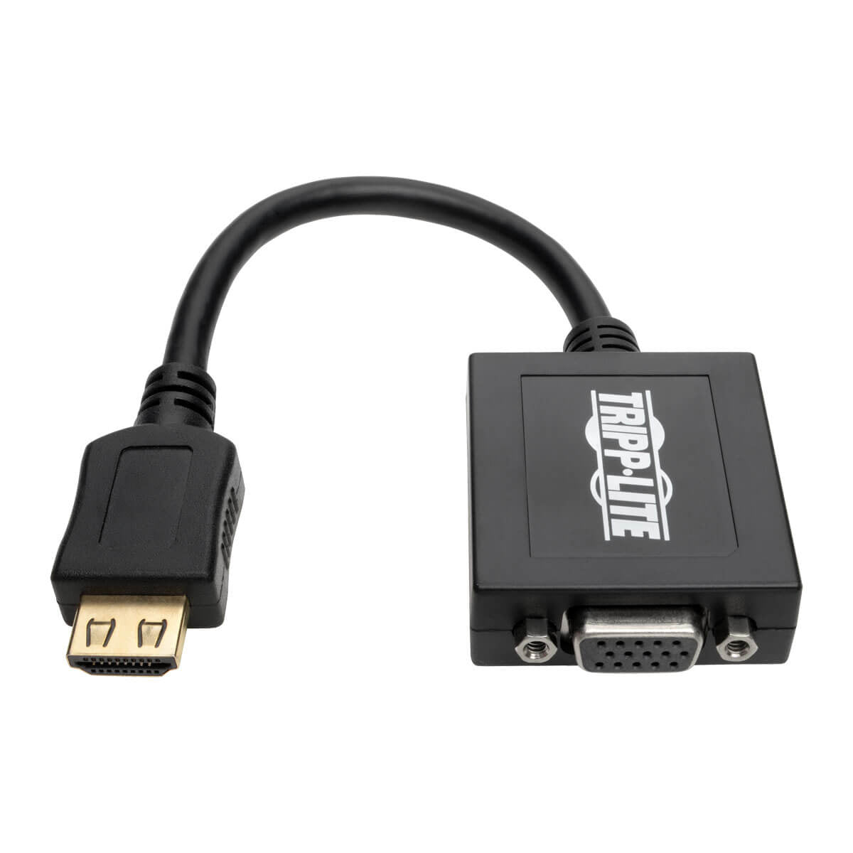 Tripp Lite P131-06N HDMI zu VGA Adapter – 1920 × 1200, mit 3,5 mm Audio, 0,15 m – Schwarz