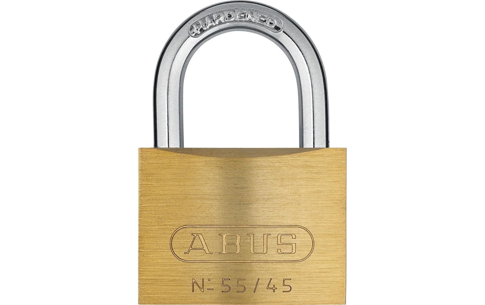 ABUS 55/45 VS Mechanisches Vorhängeschloss – Messing, Bügel H×B 24×24 mm, Ø6 mm, Sicherheitsstufe 4, Aussen