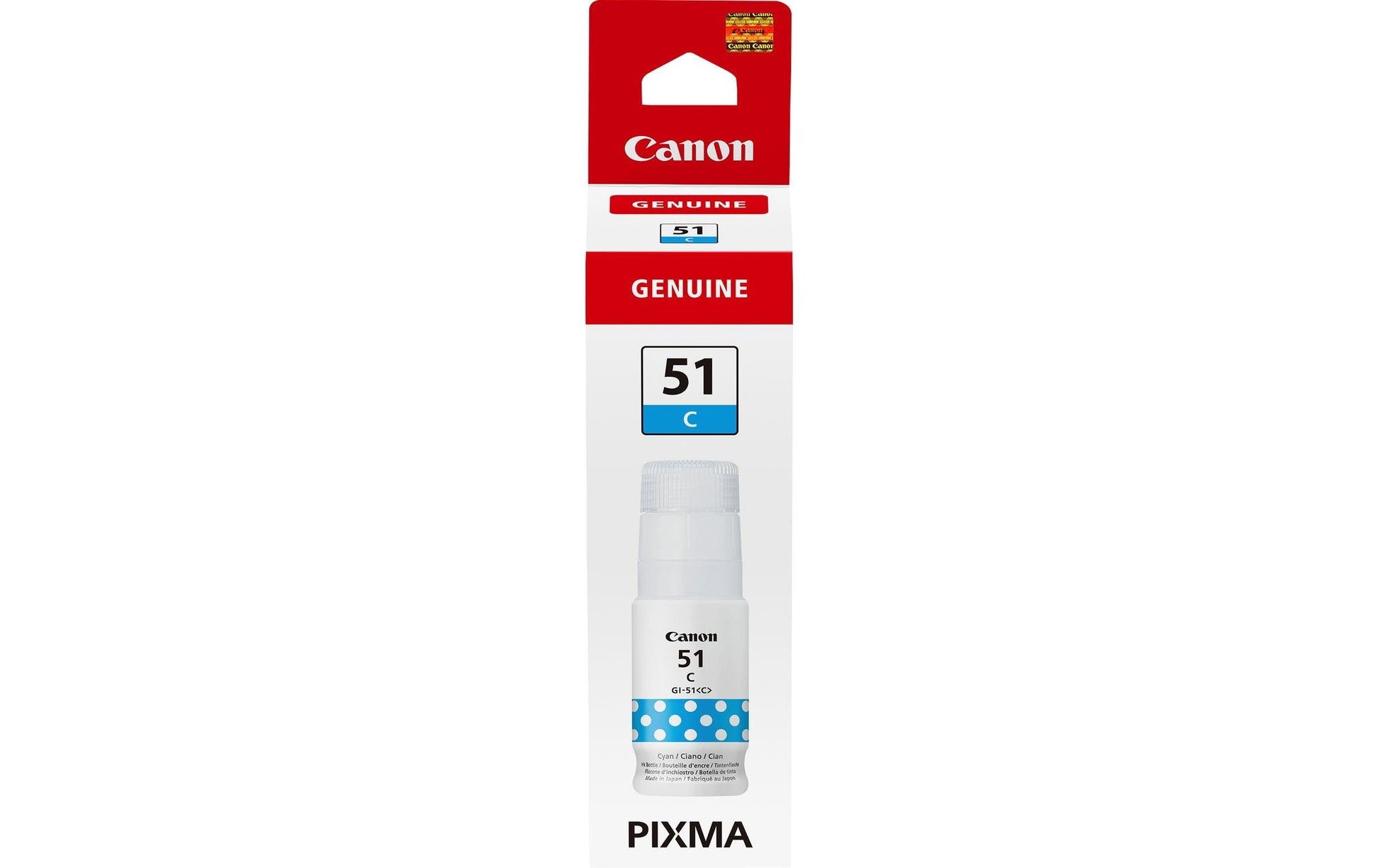 Canon Tintenpatrone GI-51, cyan, ca. 70 ml – für Inkjetdrucker und Multifunktionsgeräte