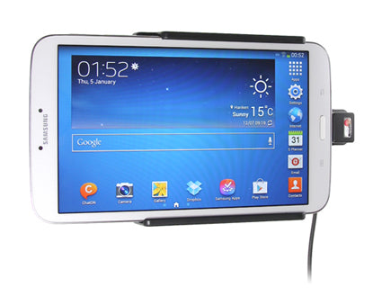 Brodit Fahrzeug-Dock für Samsung Galaxy Tab 3 8,0" – Zigarettenanzünder 12 V, neig-/schwenkbar – Schwarz