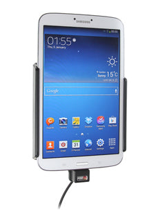 Brodit Fahrzeug-Dock für Samsung Galaxy Tab 3 8,0" – Zigarettenanzünder 12 V, neig-/schwenkbar – Schwarz