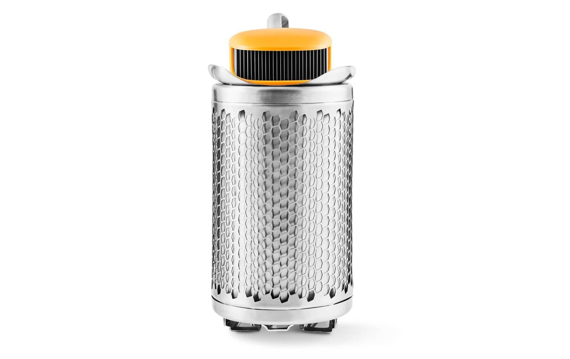 BioLite Camping-Kocher Campstove 2+ – Holz, 3200 mAh Akku, USB-Ladeausgang – Gelb/Aluminium