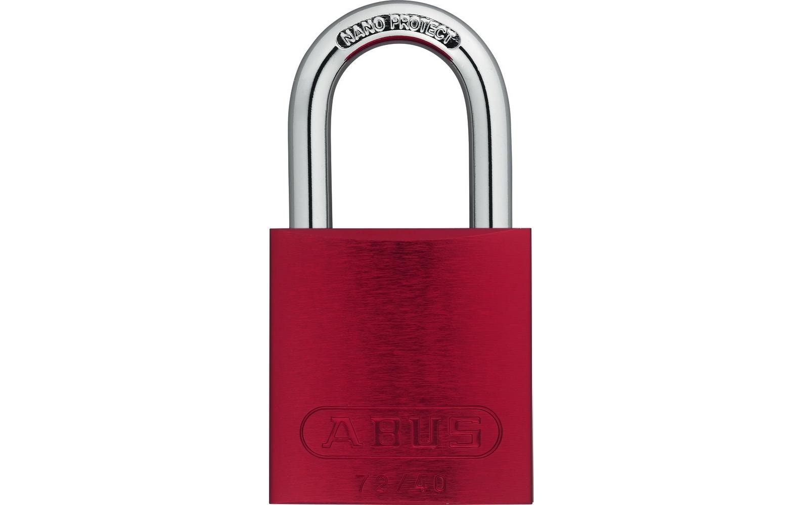 ABUS 72/40 Mechanisches Vorhängeschloss – Aluminium, Bügel 26,5×19,5 mm, Sicherheitslevel 6, Aussen, Rot
