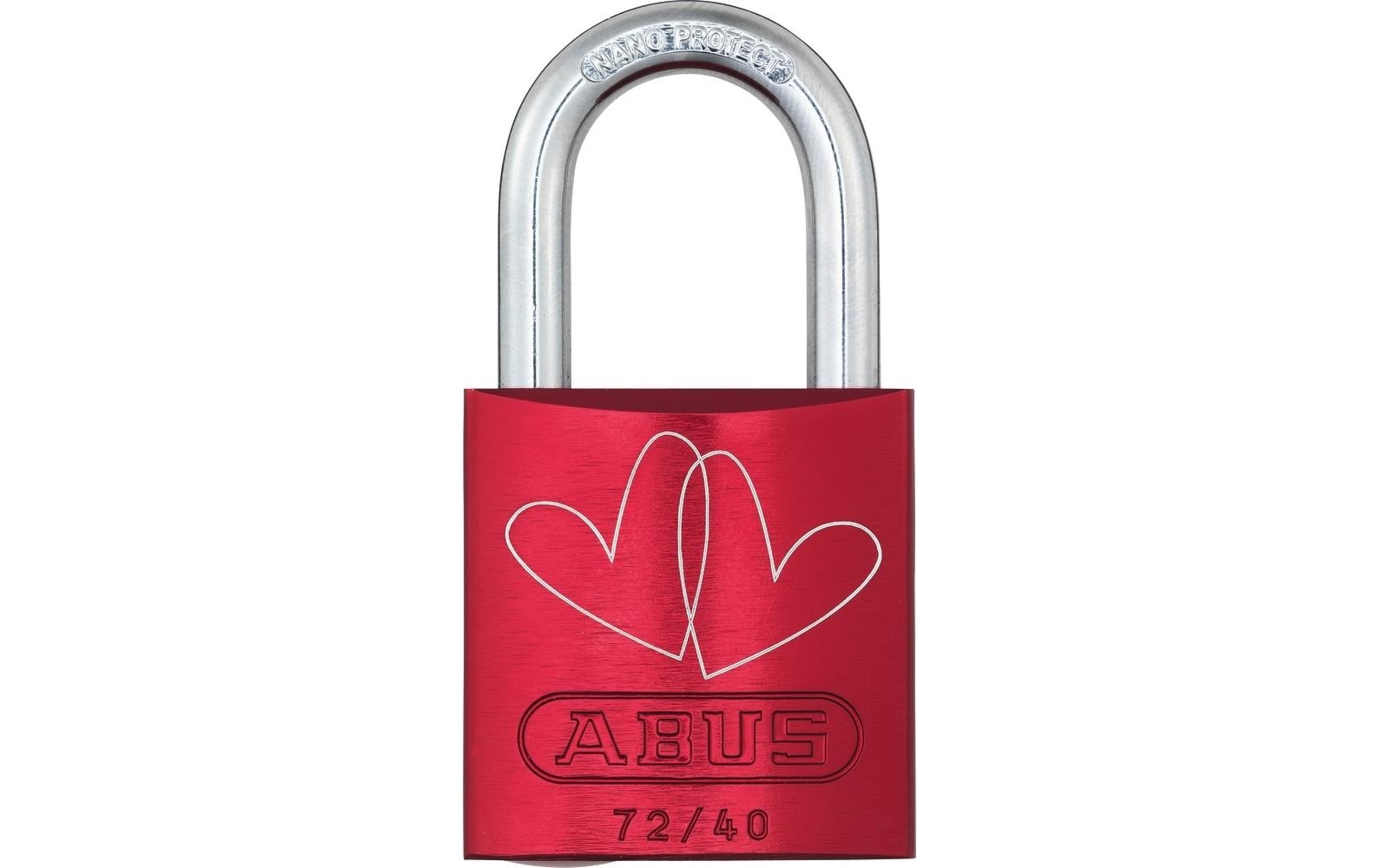 ABUS 72/40 LoveLock 3 Mechanisches Vorhängeschloss – Aluminium, Bügel 26,5×19,5 mm, Sicherheitsstufe 6
