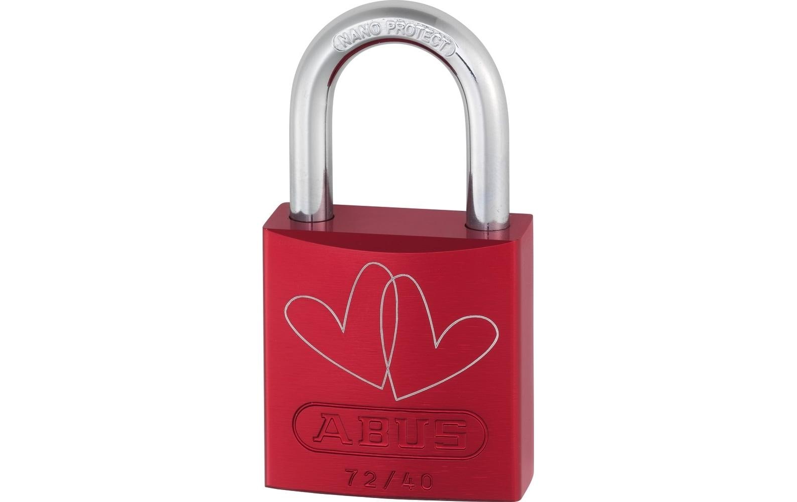 ABUS 72/40 LoveLock 3 Mechanisches Vorhängeschloss – Aluminium, Bügel 26,5×19,5 mm, Sicherheitsstufe 6