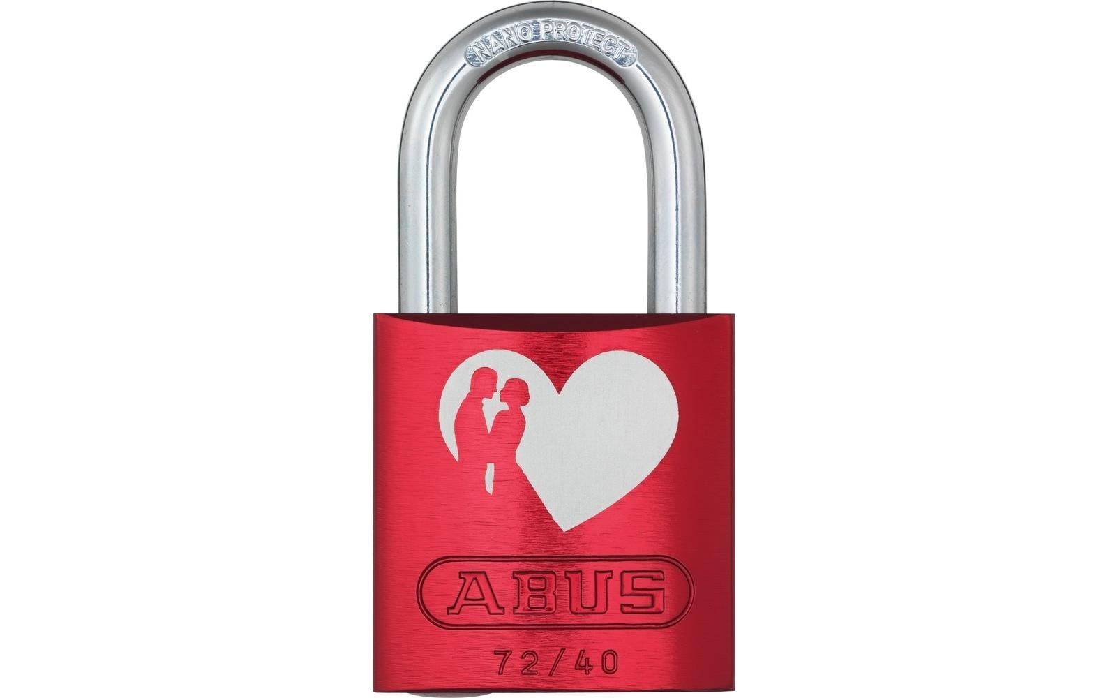 ABUS 72/40 LoveLock Mechanisches Vorhängeschloss – Aussen, Aluminium, Sicherheitslevel 6, Bügel 26,5×19,5 mm