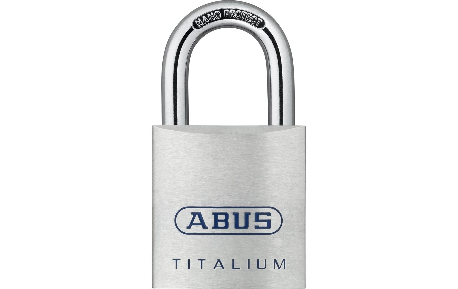 ABUS 80TI/40 vs. Mechanisches Vorhängeschloss – Aluminium, Bügel 25,5×20,5 mm, Ø7 mm, Sicherheitsstufe 6, Aussen