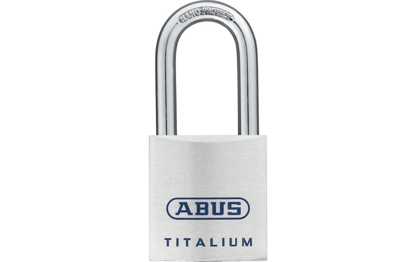 ABUS 80TI/40HB40 Mechanisches Vorhängeschloss – Aluminium, Bügel 40×20,5 mm, Sicherheitsstufe 6, Aussen, Silber