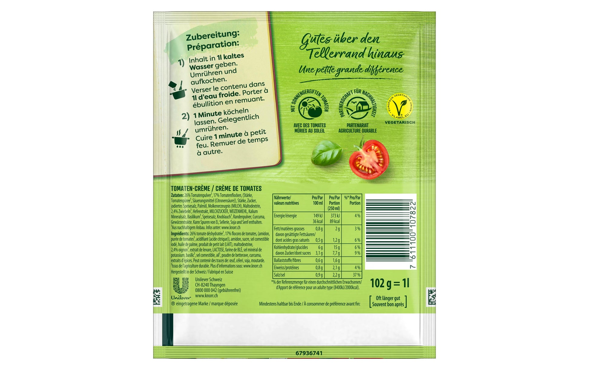 Knorr Creme-Suppe Tomate Beutel – 102 g