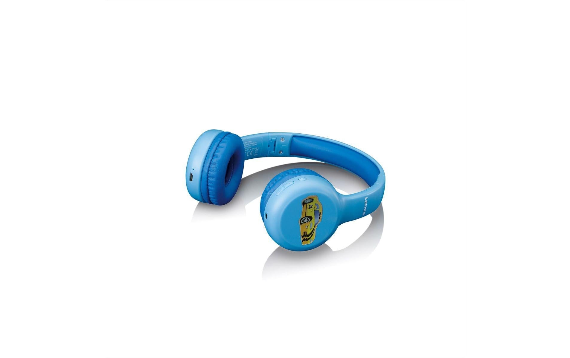 Lenco HPB-110 Kinderkopfhörer – On-Ear, Stereo, Kabel + BT, 85 dB Lautstärke-Limit, Blau, BT 5.0