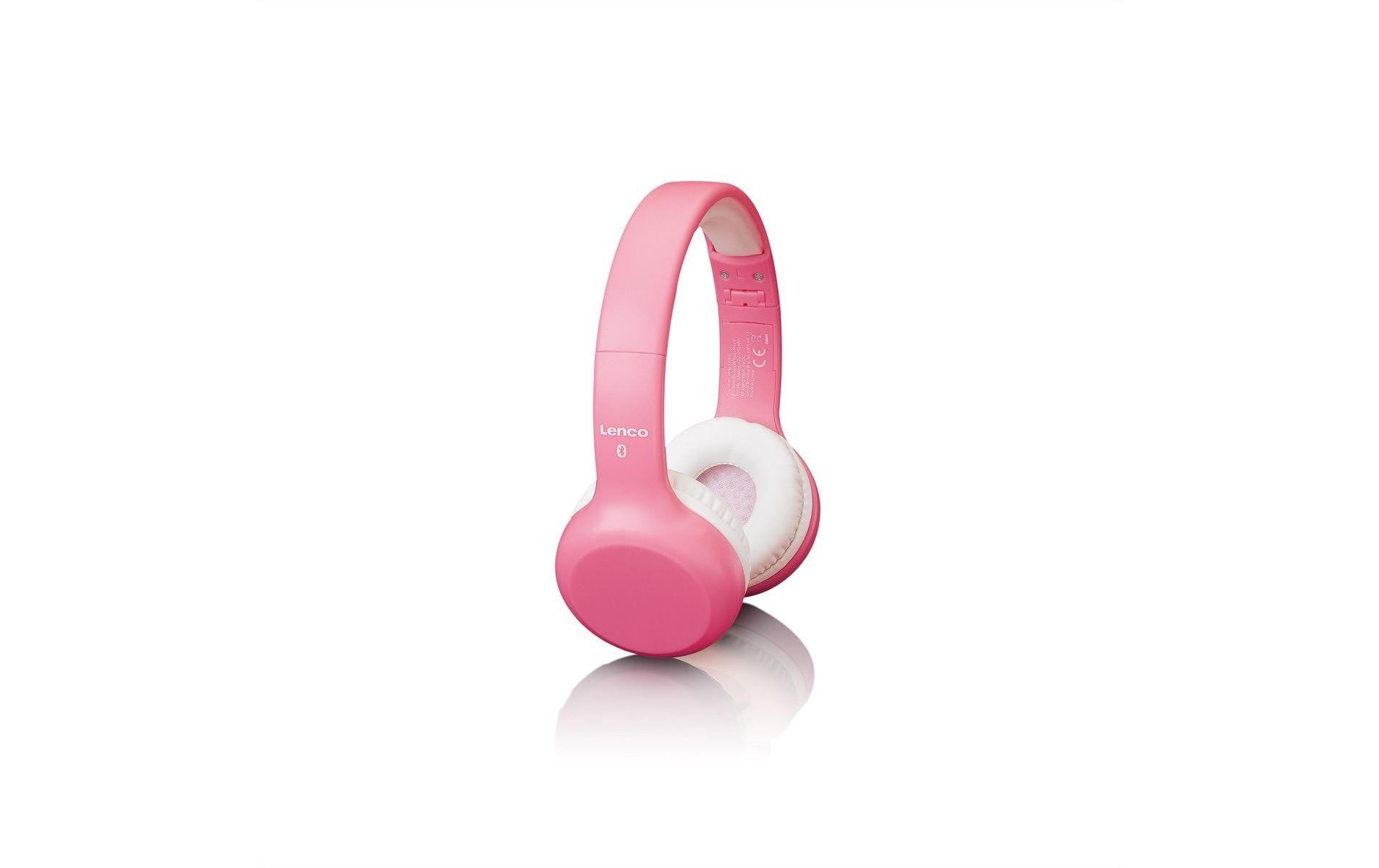 Lenco HPB-110 Kinderkopfhörer – On-Ear, Stereo, Kabel + BT, 3,5 mm Klinke, Rosa, BT 5.0